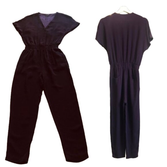 Massimo Dutti Plum Purple Zipper Front Jumpsuit Size US 2 - Picture 3 of 17